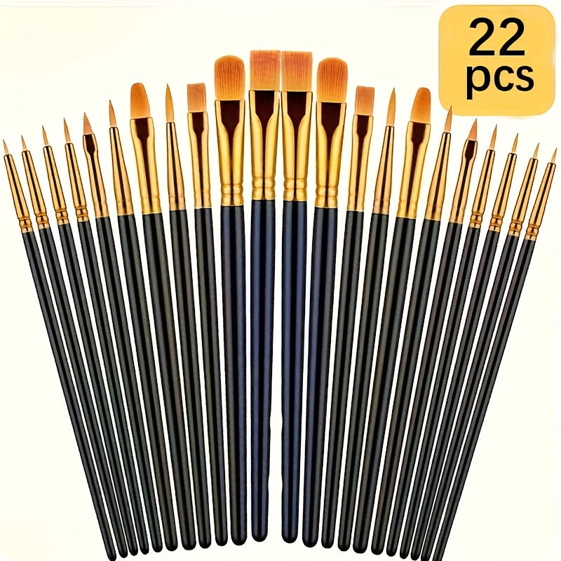 Acrylpinsel Set – 22 Pinsel für Glasfarben, DIY & Bastelprojekte