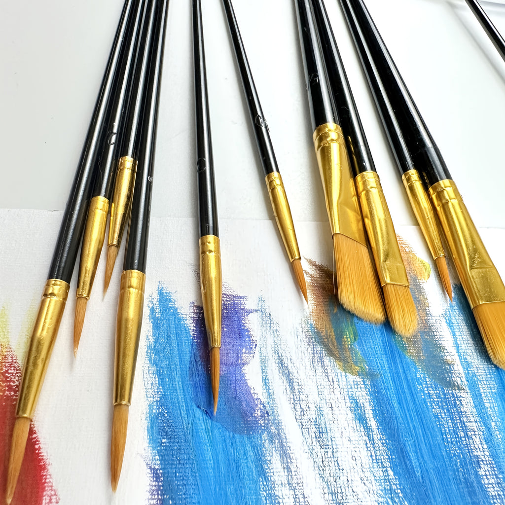 Acrylpinsel Set – 11 Pinsel für Glasfarben, DIY & Bastelprojekte