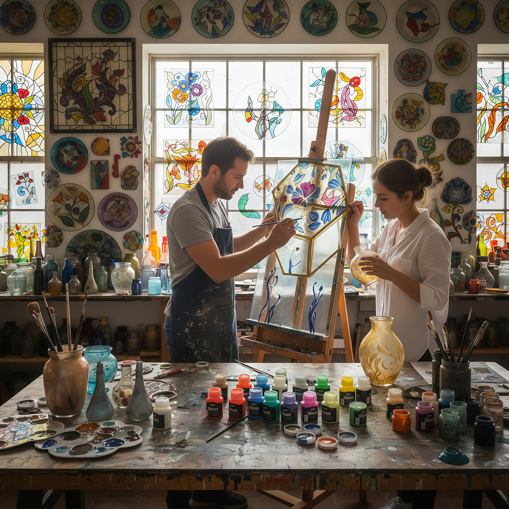 Glasmalfarben Set – 12 Farben à 25 ml (für größere Projekte)