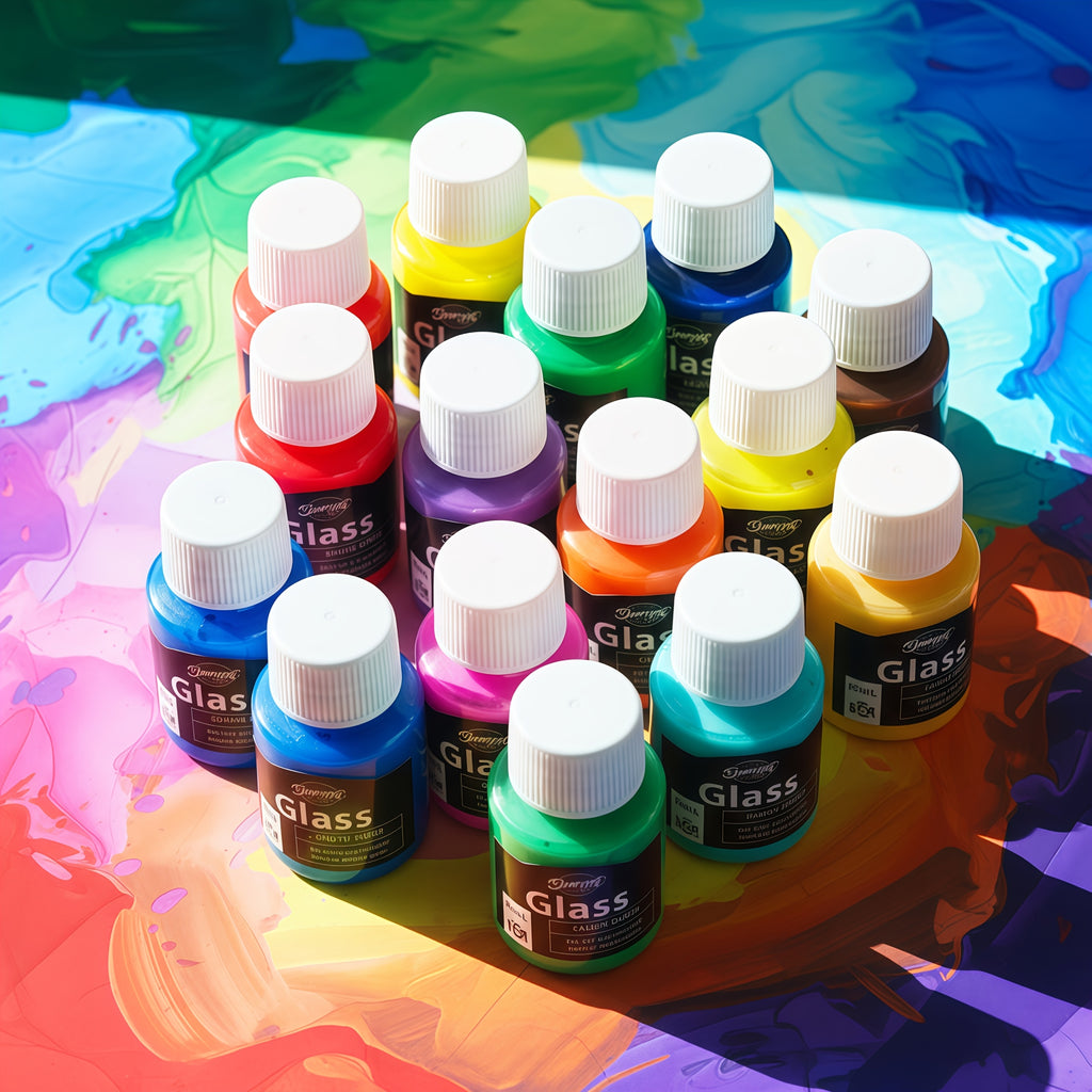 Glasmalfarben Set – 12 Farben à 25 ml (für größere Projekte)