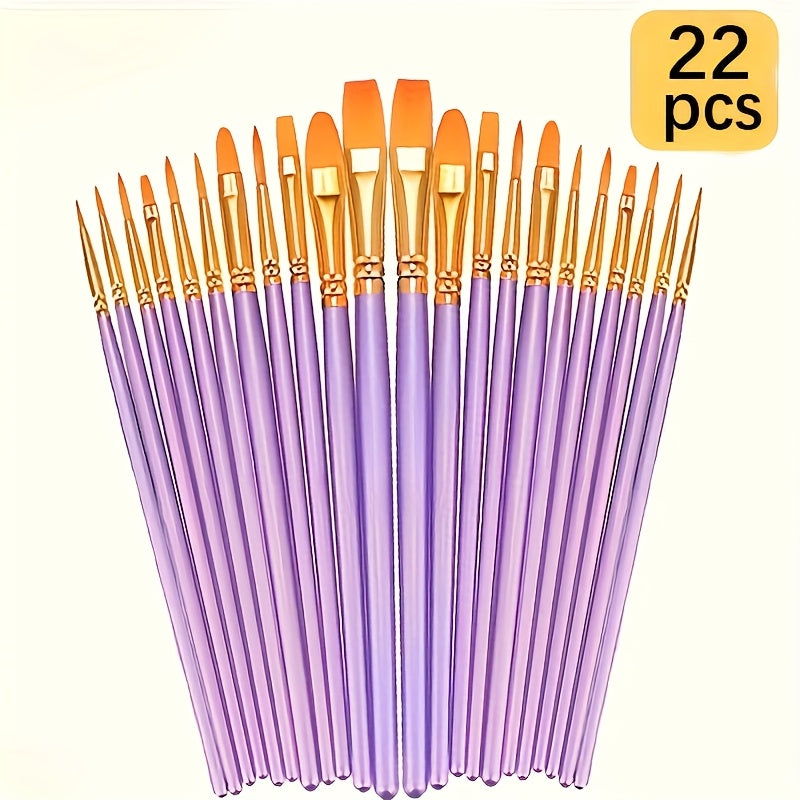 Acrylpinsel Set – 22 Pinsel für Glasfarben, DIY & Bastelprojekte