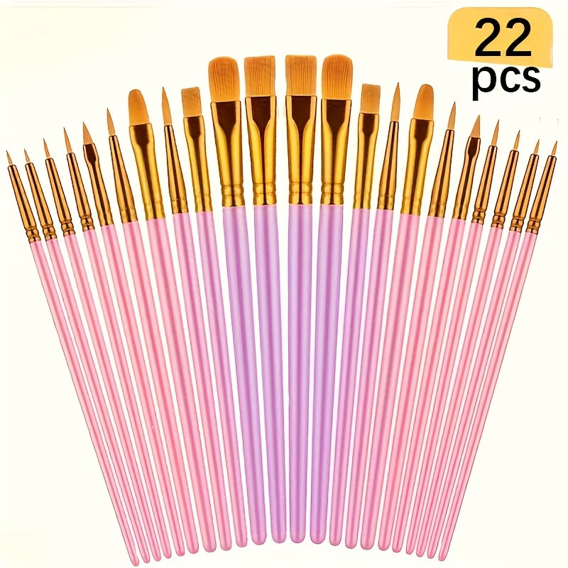 Acrylpinsel Set – 22 Pinsel für Glasfarben, DIY & Bastelprojekte