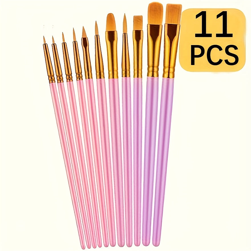 Acrylpinsel Set – 11 Pinsel für Glasfarben, DIY & Bastelprojekte