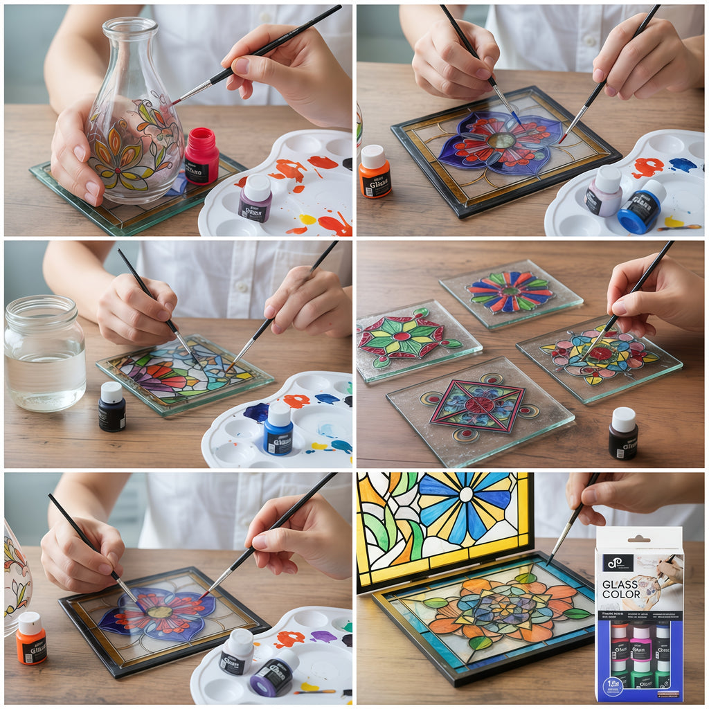 Glasmalfarben Set – 12 Farben à 25 ml (für größere Projekte)