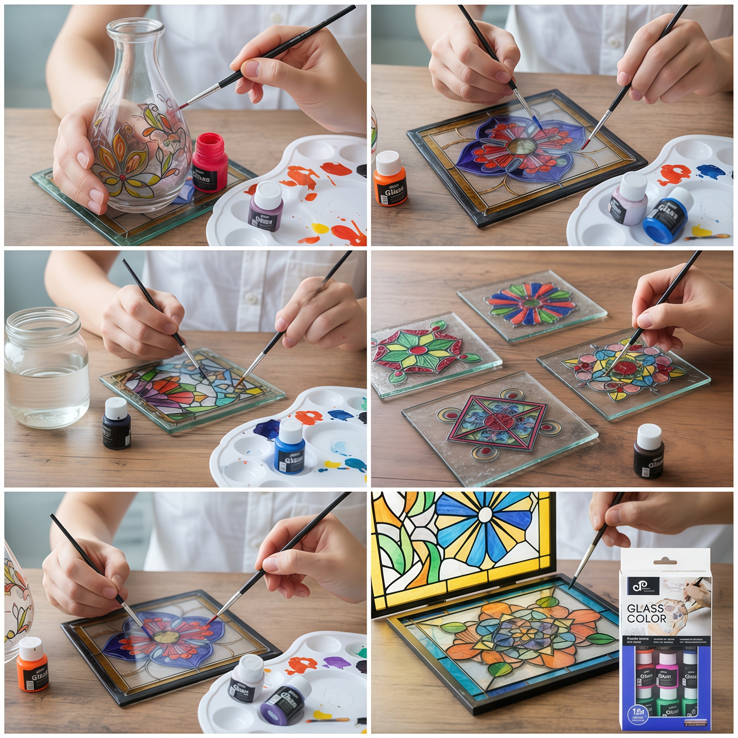 Glasmalfarben Set – 12 Farben à 25 ml (für größere Projekte)