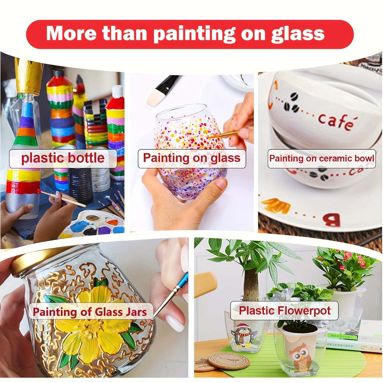 Glasmalfarben Set – 12 leuchtende Farben für kreative DIY-Gläser (je 6 ml)