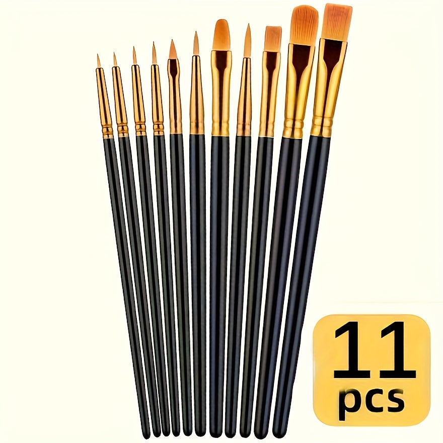 Acrylpinsel Set – 11 Pinsel für Glasfarben, DIY & Bastelprojekte