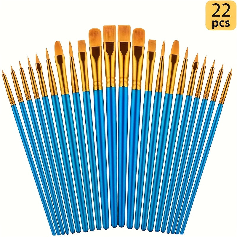 Acrylpinsel Set – 22 Pinsel für Glasfarben, DIY & Bastelprojekte