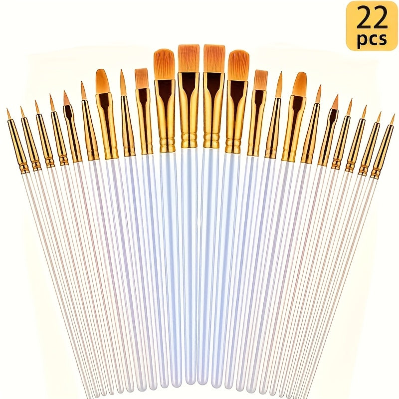 Acrylpinsel Set – 22 Pinsel für Glasfarben, DIY & Bastelprojekte